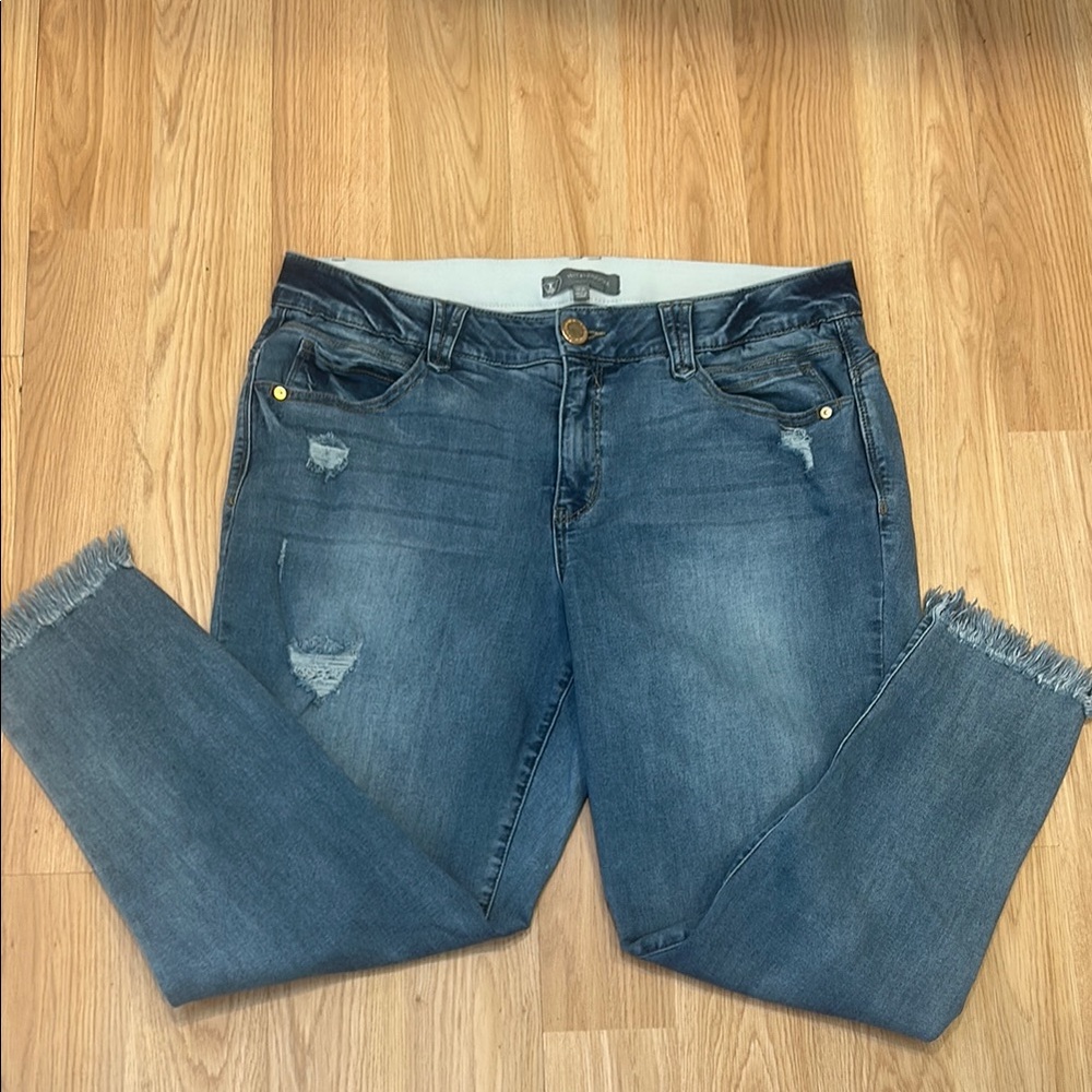 Wit & Wisdom Women's Distressed Blue Jeans Size 18W